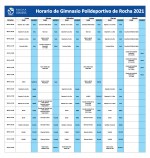 Horarios de Gimnasio 2021